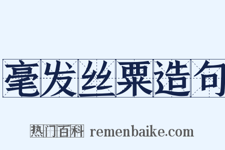 毫发丝粟造句是什么意思的图片